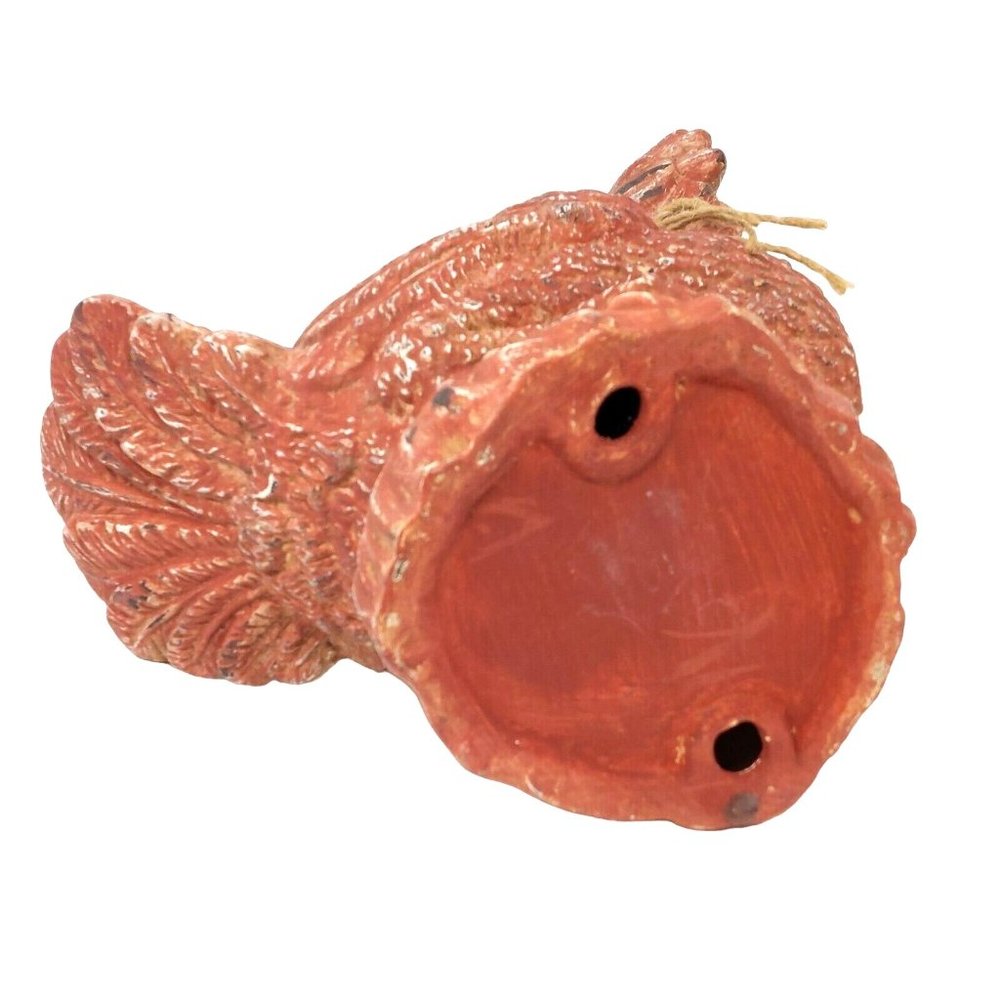 Figurine Chicken Rooster Red Distressed Ceramic Farmhouse Vintage Decor 8" Tall - Picture 8 of 9